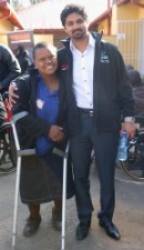 Promise Nhlapho with the NYDA Executive Chairperson, Yershen Pillay at the launch of the Thusano Fund in Soweto